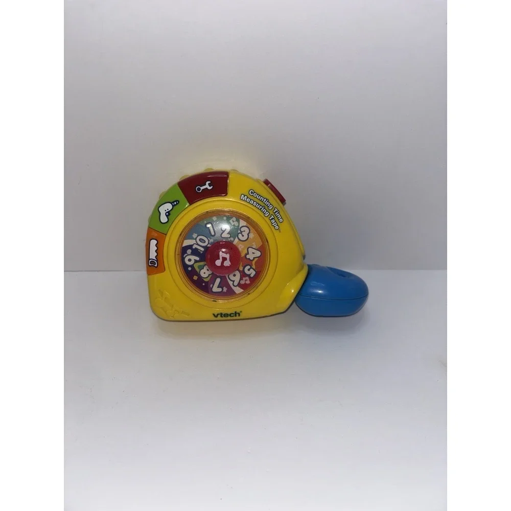 VTech 1-2-3 Measure Tape Learning Toy Lights Sounds Counting Retractable Fabric‎